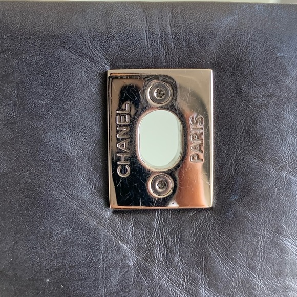 Chanel Aged Lambskin Chain 3 Compartment CC Flap Bag Black - Picture 5 of 11